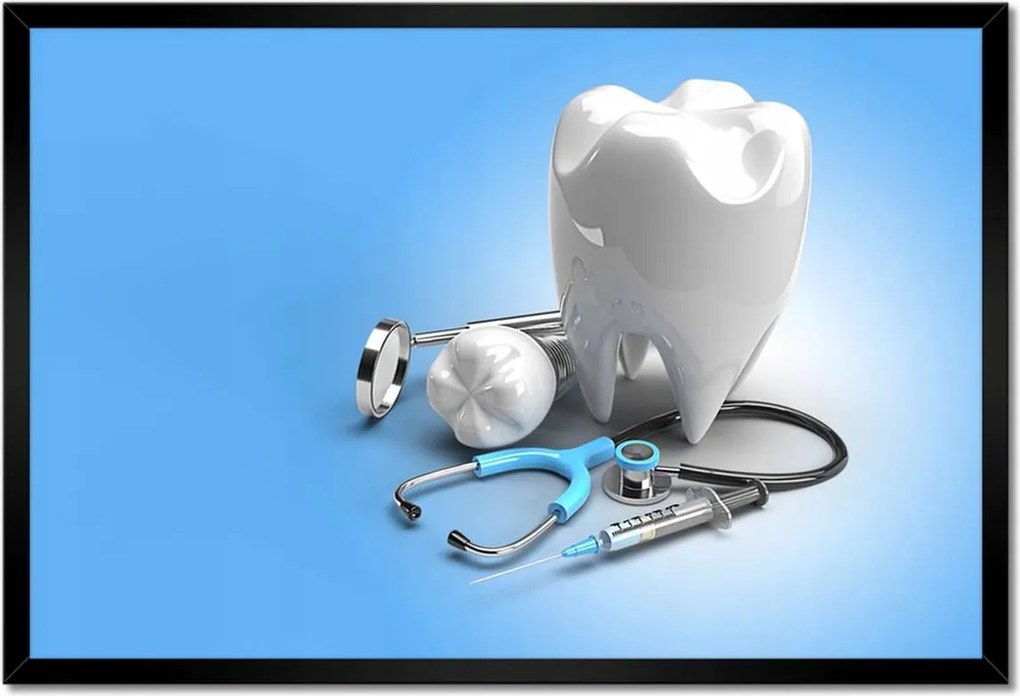 Plakátok keretben 60x40 Fogászati implantátumok fog