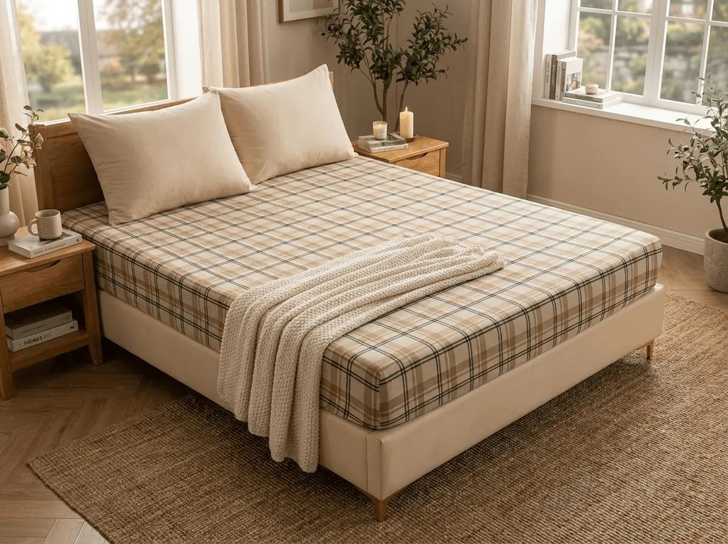Mikroplüss lepedő PLAID 200x200 cm krémszínű