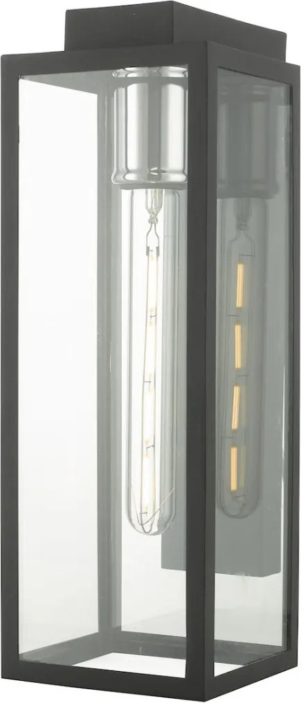DAR LIGHTING NAX1522 NAXOS Klasszikus Kültéri Fali Lámpa Fekete, Átlátszó E27 IP43