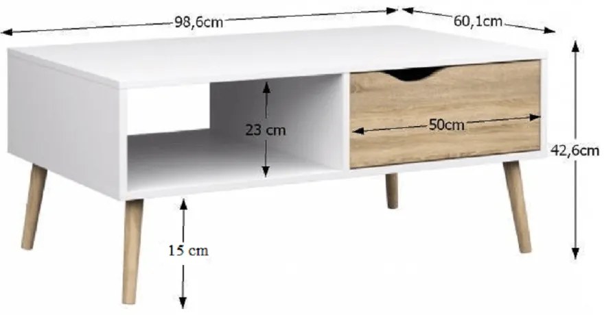 OSLO 75384 konferenciaasztal, fehér