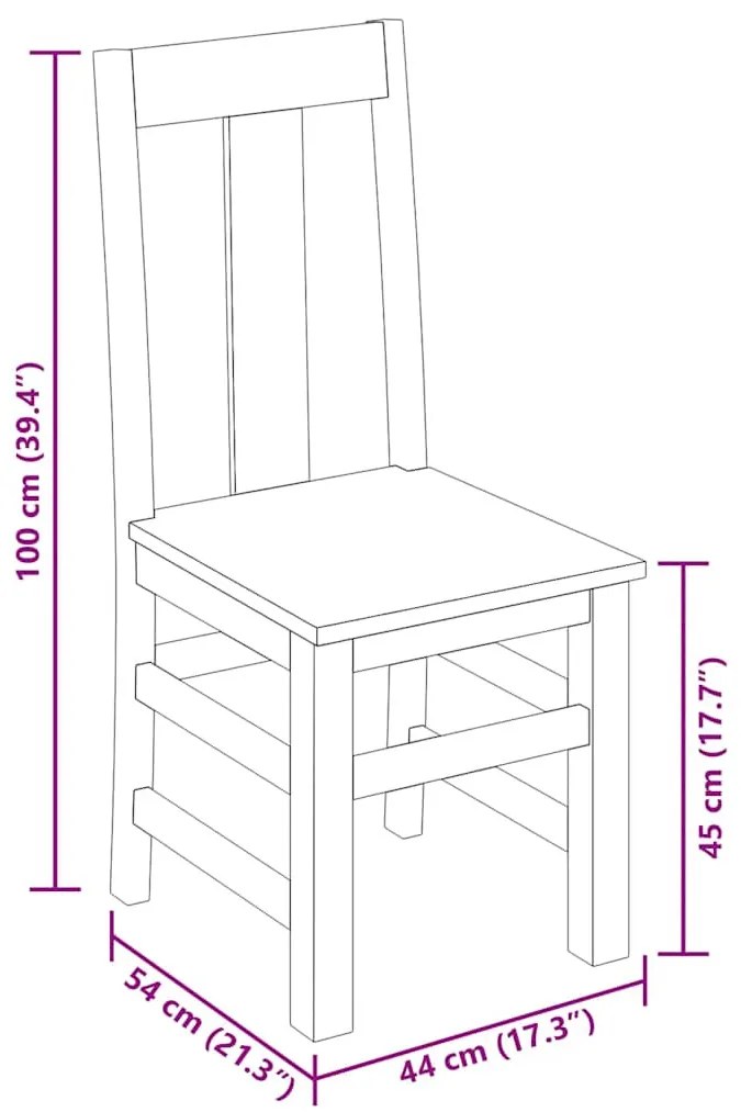 4 db tömör fa étkezőszék