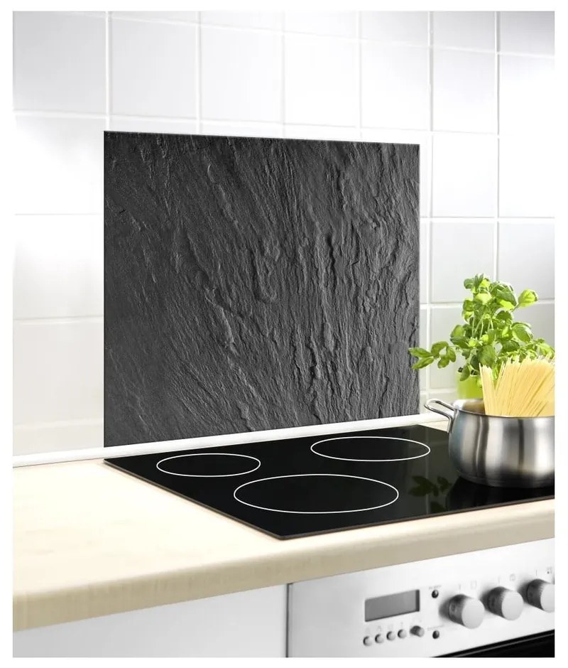 Edzett üveg falvédő tűzhelyhez 60x50 cm Slate – Wenko