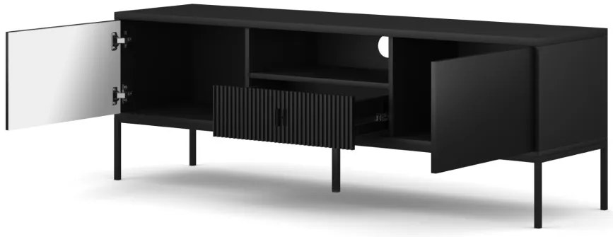 Komód 2 ajtóval és 1 fiókkal fekete színben fekete fogantyúkkal – MAGGIORE MA01