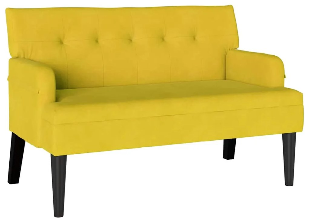 vidaXL Chesterfield Pad Sárga 112 x 65,5 x 75 cm Bársony