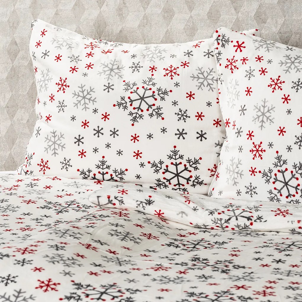 4Home Snowflakes mikroflanel ágyneműhuzat, 140 x 200 cm, 70 x 90 cm