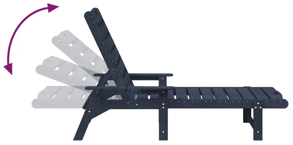 Napozóágy Tengerészkék 53x162x98.5 cm HDPE
