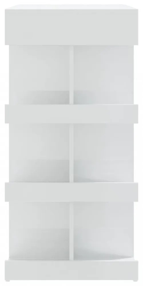 magasfényű fehér bárasztal tárolópolccal 100 x 50 x 101,5 cm