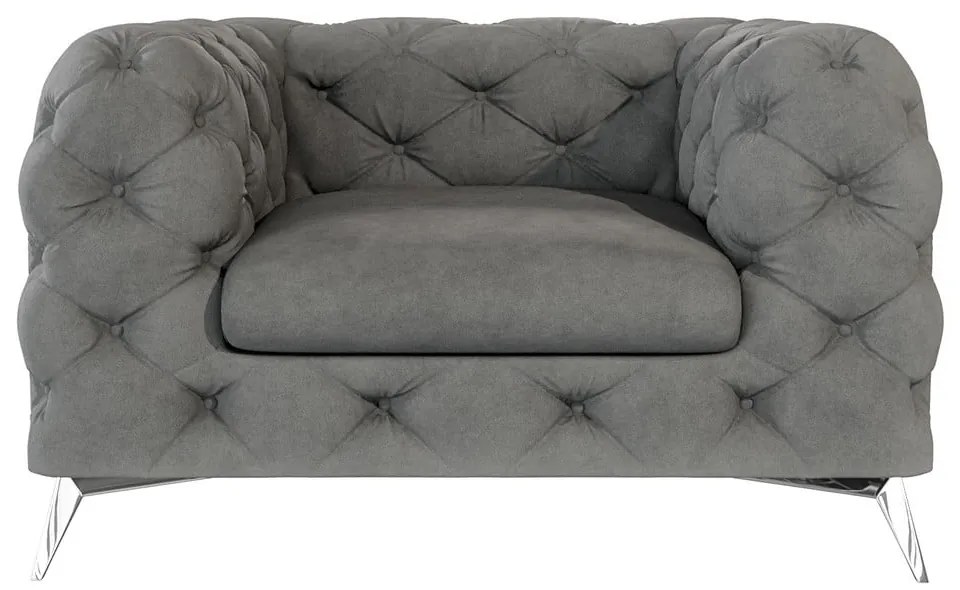 Szürke bársony fotel Chelsea – Ropez