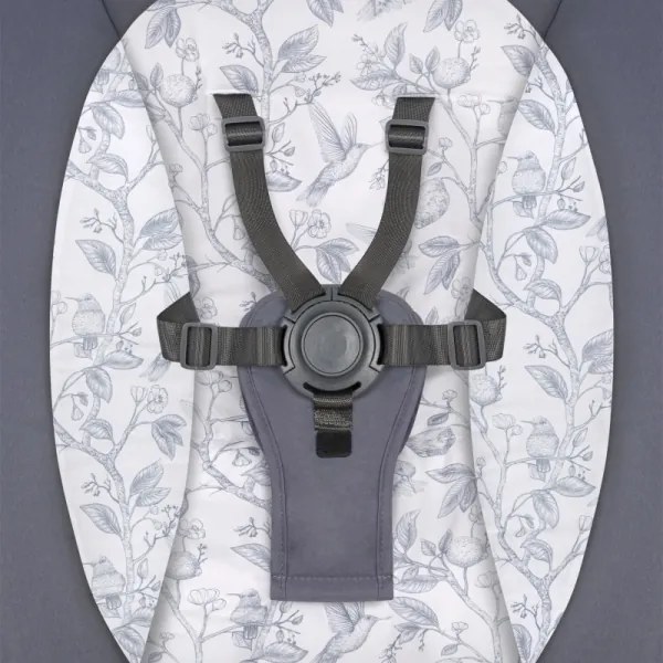 Lionelo - Zenélő babahinta RALF 4xAA szürke-fehér + távirányítóval