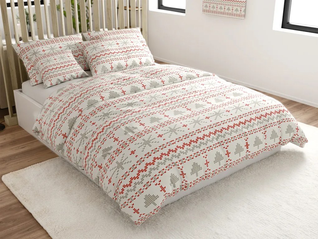 Pamut ágyneműhuzat NORDIC JOY fehér Ágyneműhuzat mérete: 70 x 90 cm | 140 x 200 cm