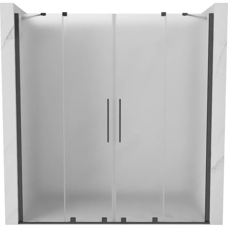 Mexen Velar Duo, tolózuhanyajtó nyitáshoz 180 cm, 8 mm-es matt üveg, polírozott grafit, 871-180-000-32-66