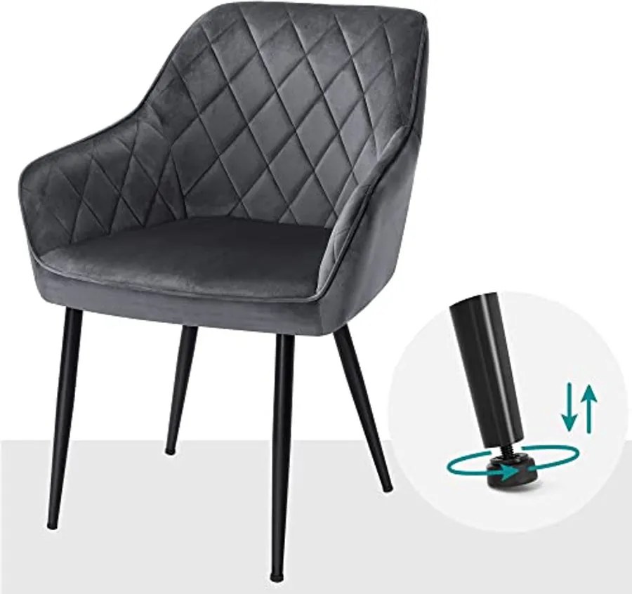 4 db-os étkezőszék szett  karfás fém lábakkal szürke