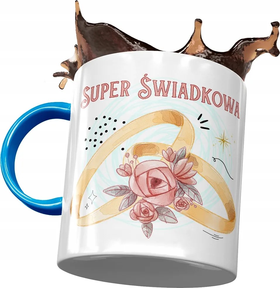 Kék Bögre Tanú Koszorúslányoknak Ajándék Nyomtatott Fotóval