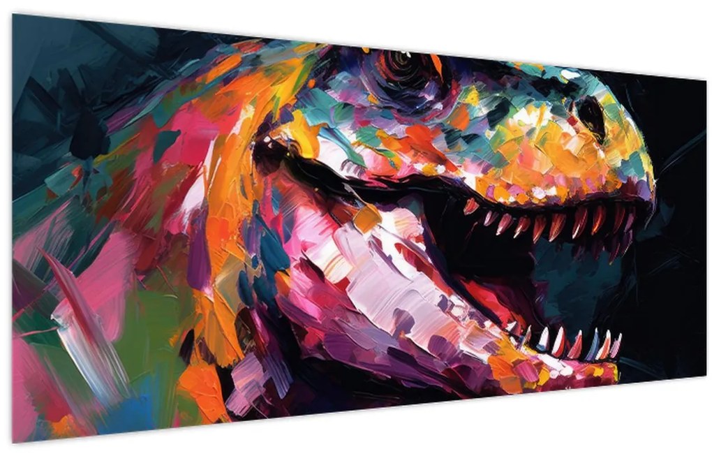 Kép - Dinoszaurusz, festészet (120x50 cm)