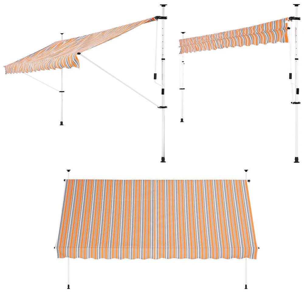 Deuba Napellenző 400 cm - narancssárga/kék