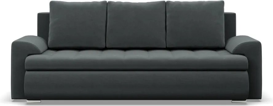 Tokio kanapéágy, bársony, szürke