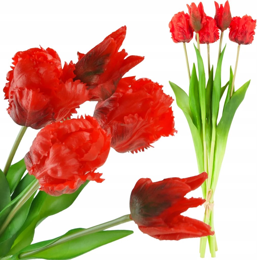 Tulipánok Tulipán Csokor Pápua Művirág Gumírozott 5DB-OS