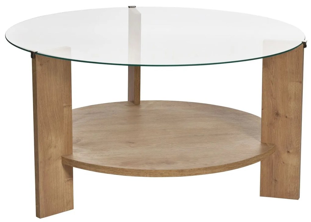 Dohányzóasztal Clara - Sapphire Oak, Transparent