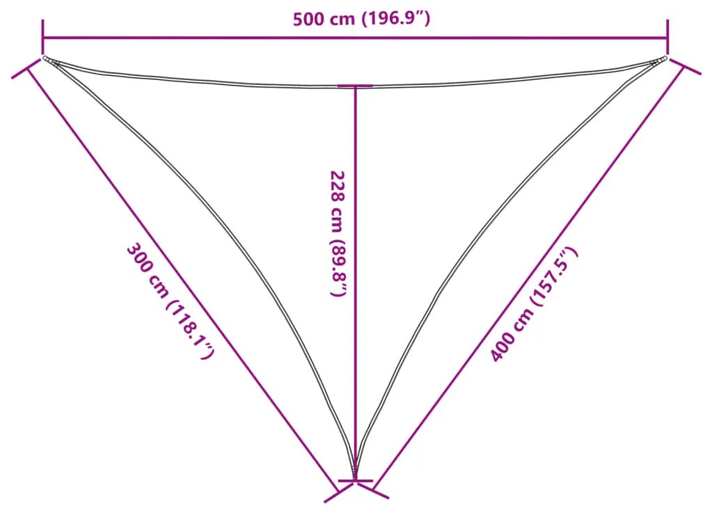 narancssárga háromszögű oxford-szövet napvitorla 3 x 4 x 5 m