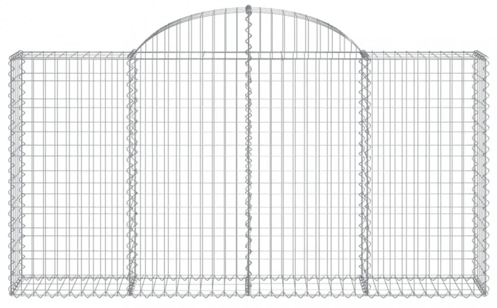 2 db íves horganyzott vas gabion kosár 200x30x100/120 cm