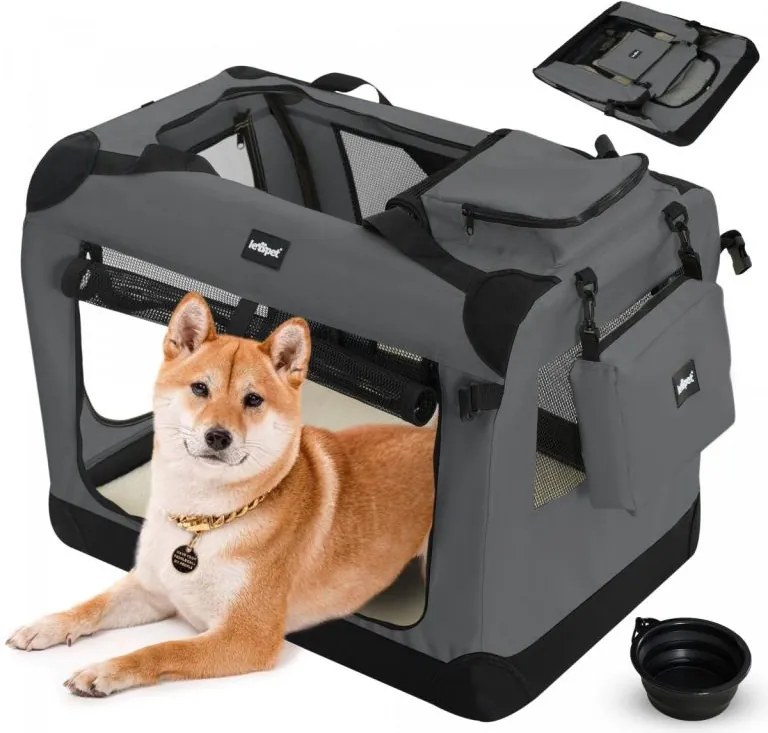 Leopet Szállító doboz kutyáknak L 70 x 52 x 52 cm antracit