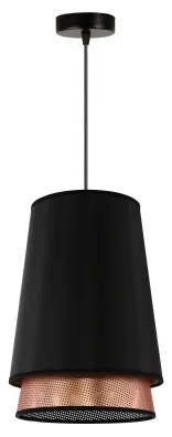 Duolla - Csillár zsinóron BELL SHINY 1xE27/15W/230V átm. 25 cm fekete/réz