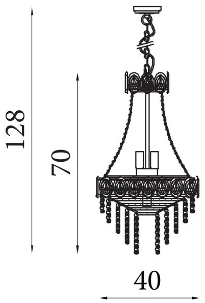 Searchlight 1611-6SB - Láncos csillár LOUIS PHILLIPE 6xE14/60W/230V