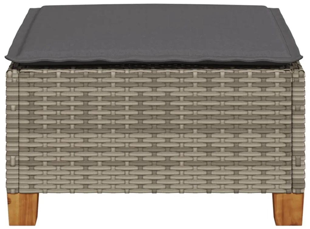 szürke polyrattan kerti ülőke párnával 63,5 x 56 x 32 cm