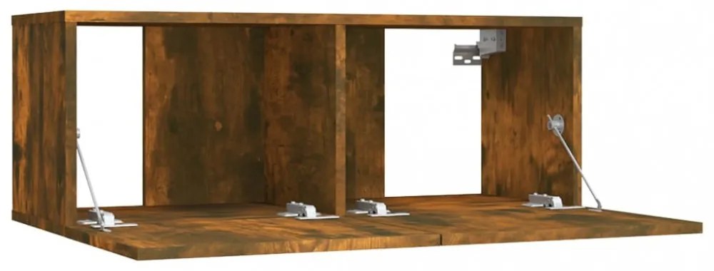 füstös tölgy színű szerelt fa TV-szekrény 80 x 30 x 30 cm