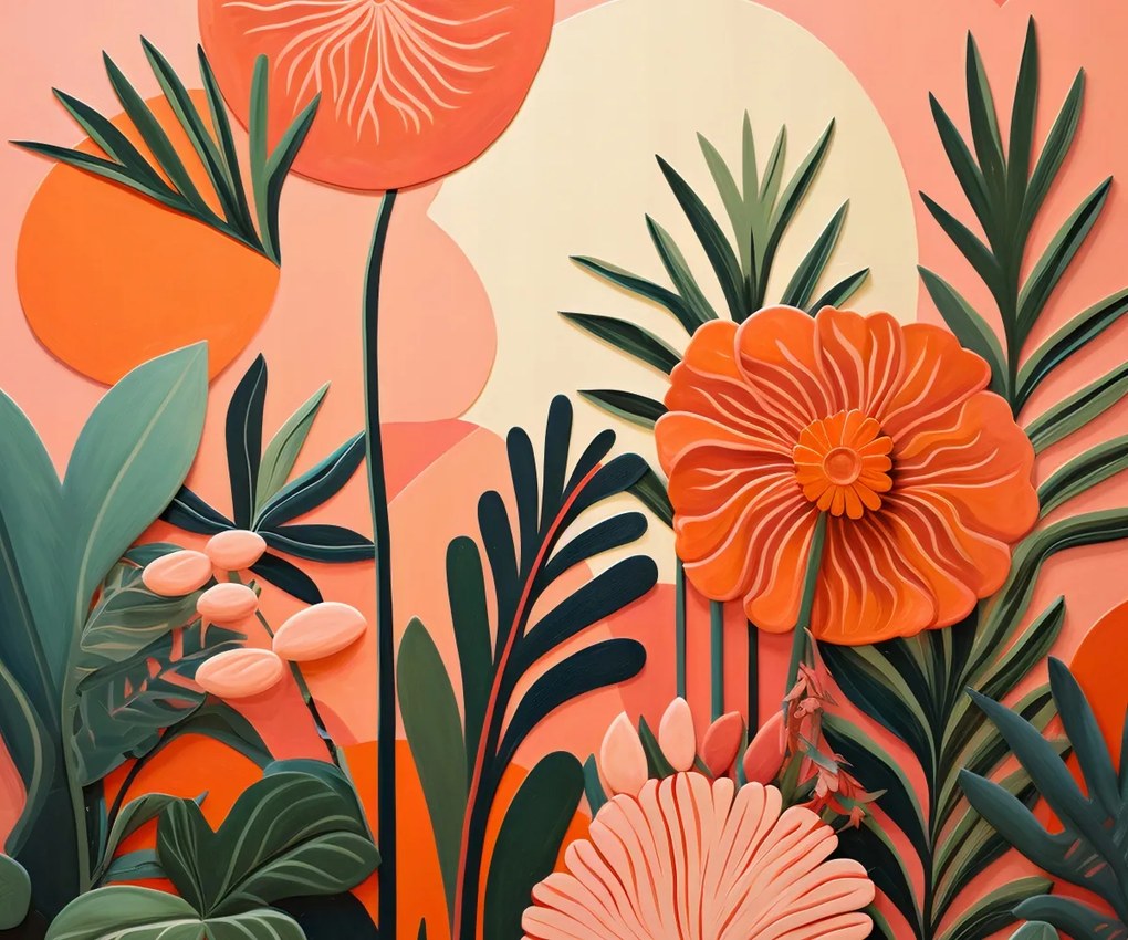 Poszter 60x50cm Korall kert