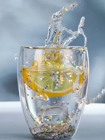 Csillag alakú flitteres pohár