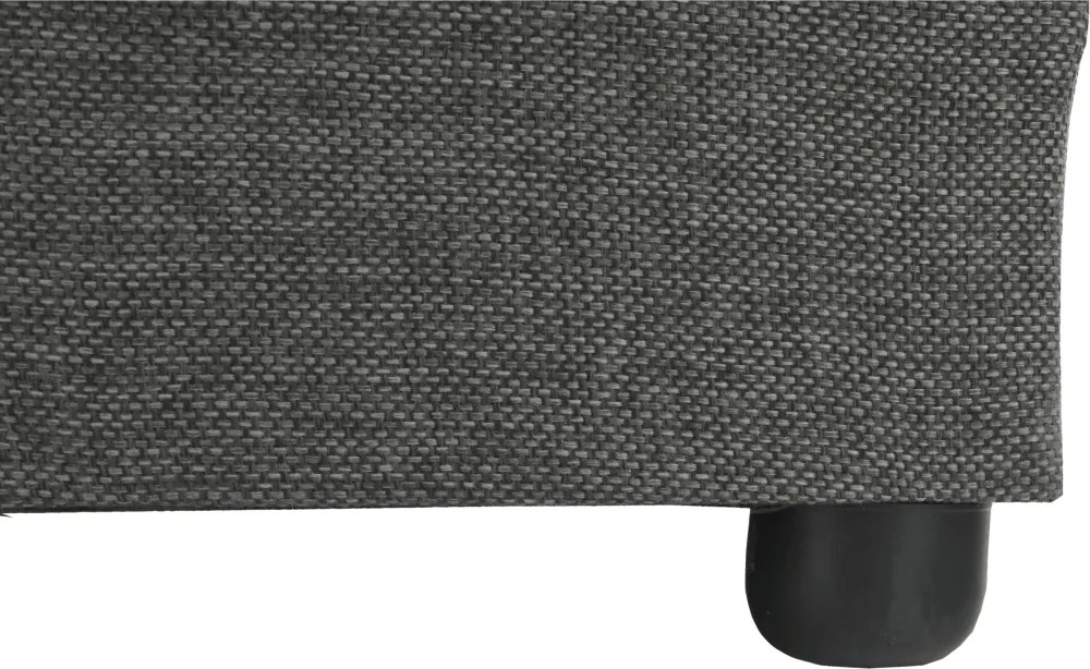 Sarokülőgarnitúra, J allású, ágyfunkcióval, szövet szürke/ párnák fekete, MEXX