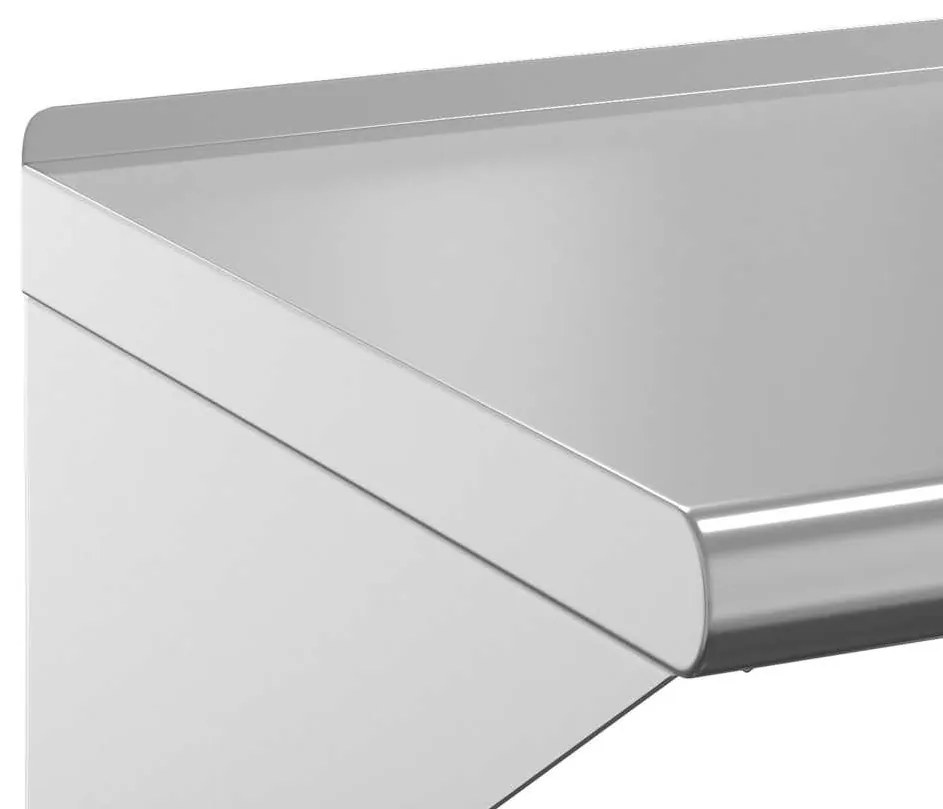 ezüstszínű rozsdamentes acél falipolc 100 x 30 x 31 cm