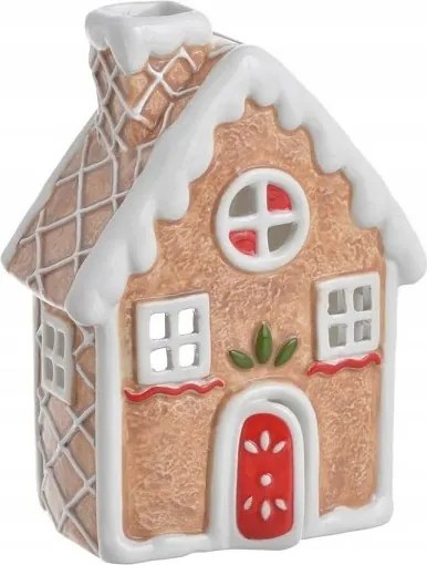 Mézeskalács kerámia házikó, karácsonyi