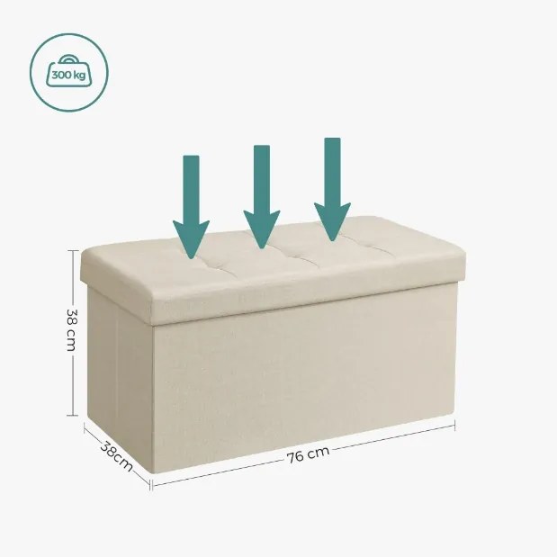 Taburette tárolóhellyel OTTOMAN 76x38 cm, krém
