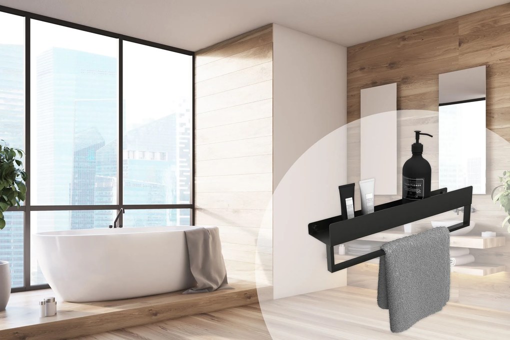Fürdőszobai polc SF01 45cm black matt