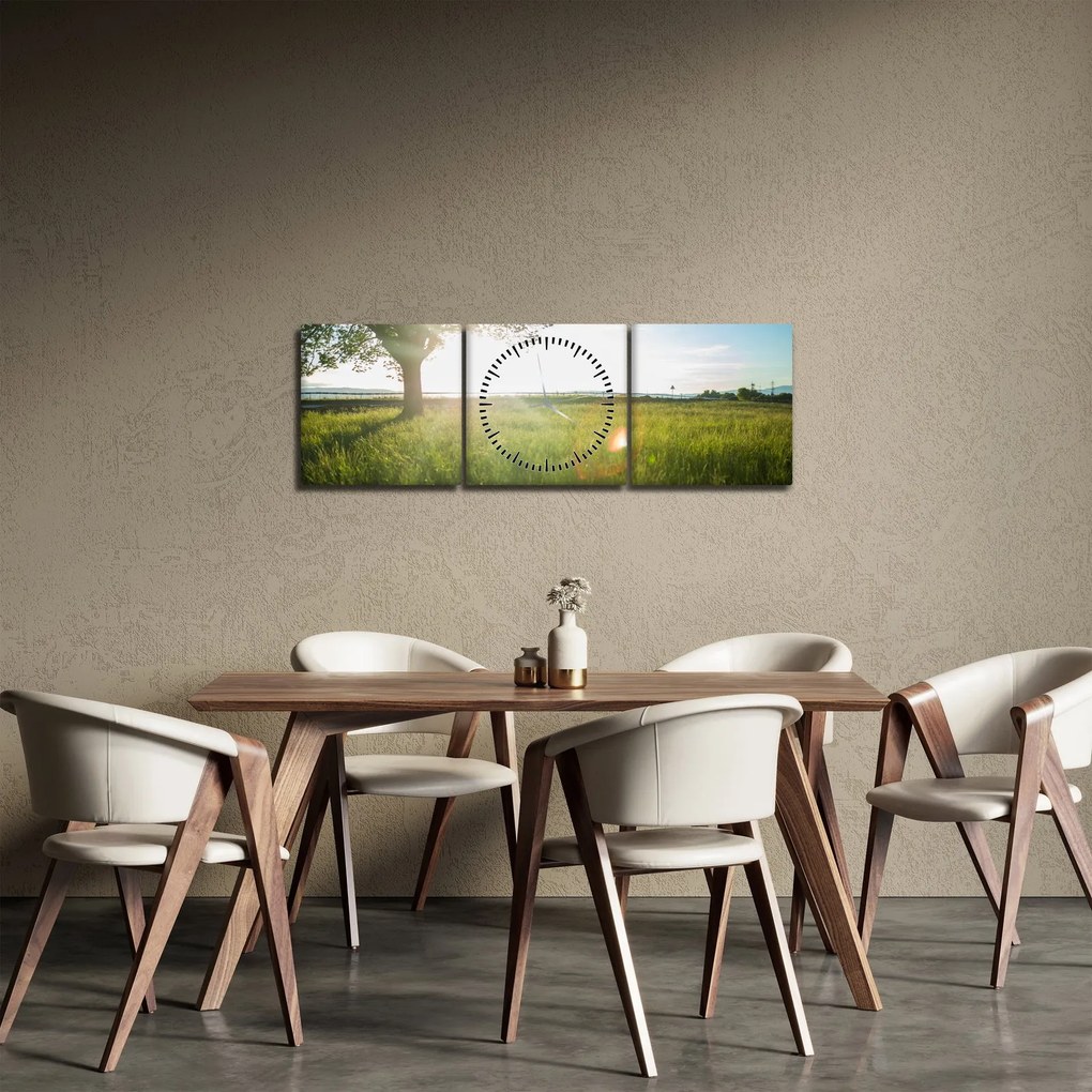 Egy fa képe a mezőn (órával) (90x30 cm)