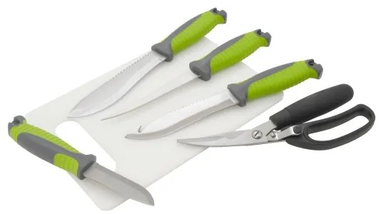 Grillező eszközök rozsdamentes acélból, tokkal 6 db