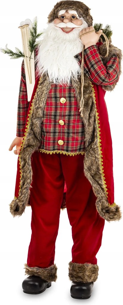 Piros Nagy Mikulás Karácsonyfa Alatti Figura 154 cm.