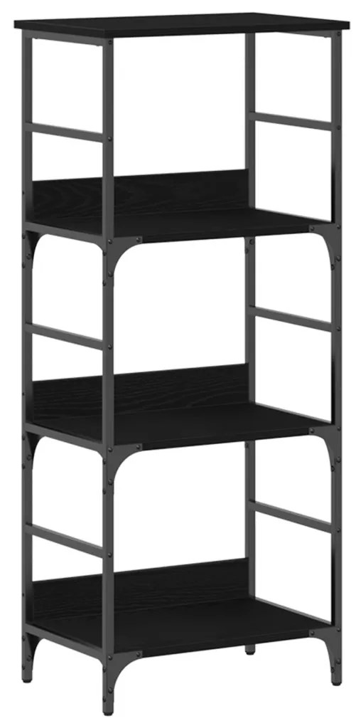 Könyvespolc Fekete Tölgy 50x33x117,5 cm Műanyag és Acél