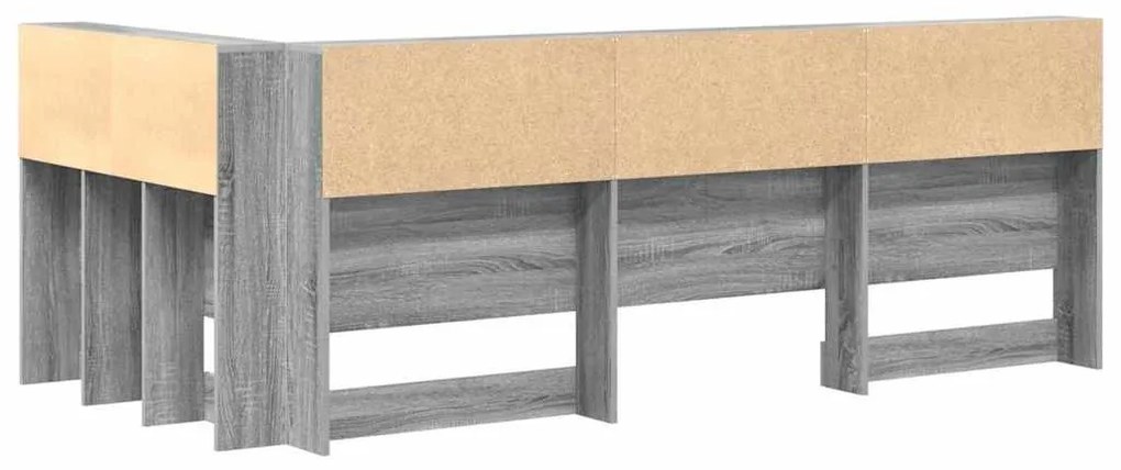 Tároló fejtámla polcokkal tárolóval Szürke sonoma 80 cm Faanyag