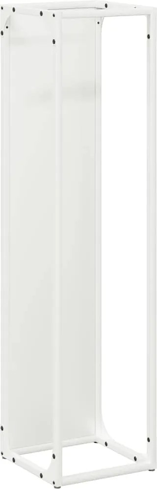 vidaXL fehér hidegen hengerelt acél tűzifatároló 25x25x100 cm