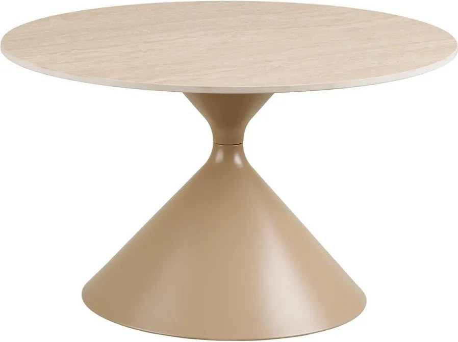 Bézs kerek dohányzóasztal kerámia asztallappal ø 70 cm Annecy – House Nordic