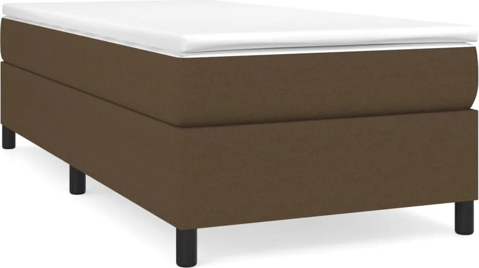 vidaXL sötétbarna szövet rugós ágy matraccal 80 x 200 cm
