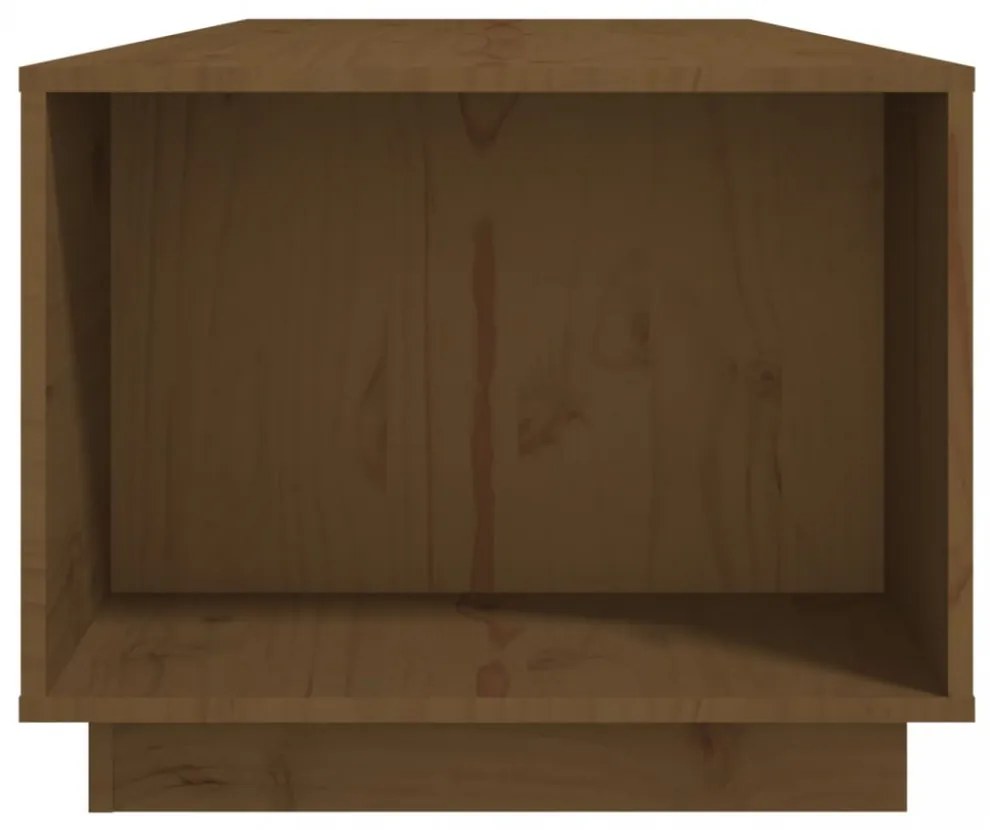 mézbarna tömör fenyőfa dohányzóasztal 110 x 50 x 40 cm