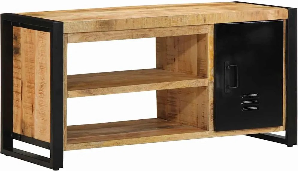 vidaXL Cipőpad Barna 100 x 40 x 50 cm Tömör mangófa