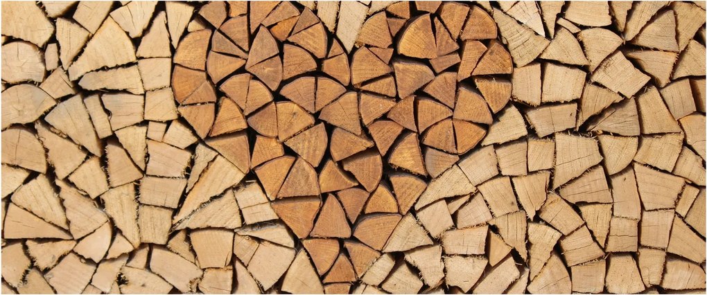 Kép - szív fából (120x50 cm)
