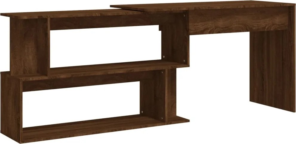 vidaXL barna tölgyszínű szerelt fa sarokasztal 200 x 50 x 76 cm