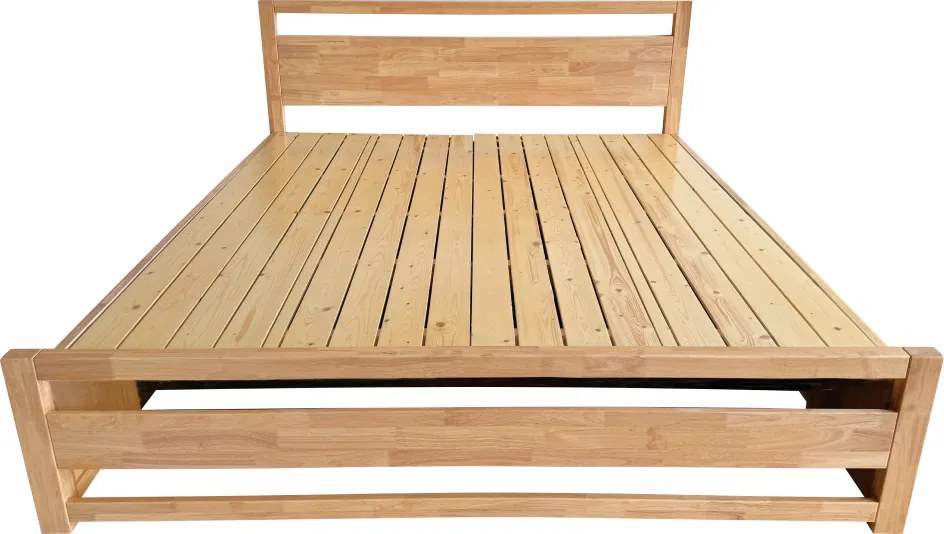 Franciaágy, 160x200, masszív fa, természetes, SHEILA