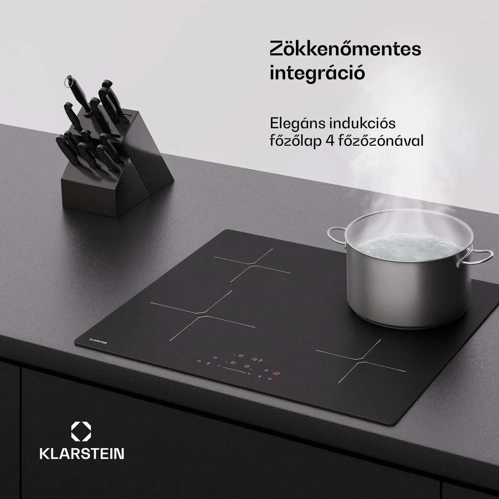 Klarstein PowerGlide indukciós főzőlap | karcálló felület | 4 főzőzóna | 7400 W | 60 cm